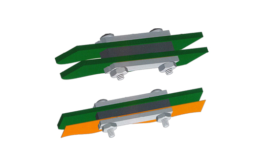 Illustration of two stacking connector hardware products